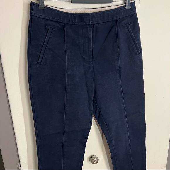 Tory Burch Navy Straight Leg Business Contemporary Pant Size 8 - Picture 2 of 6